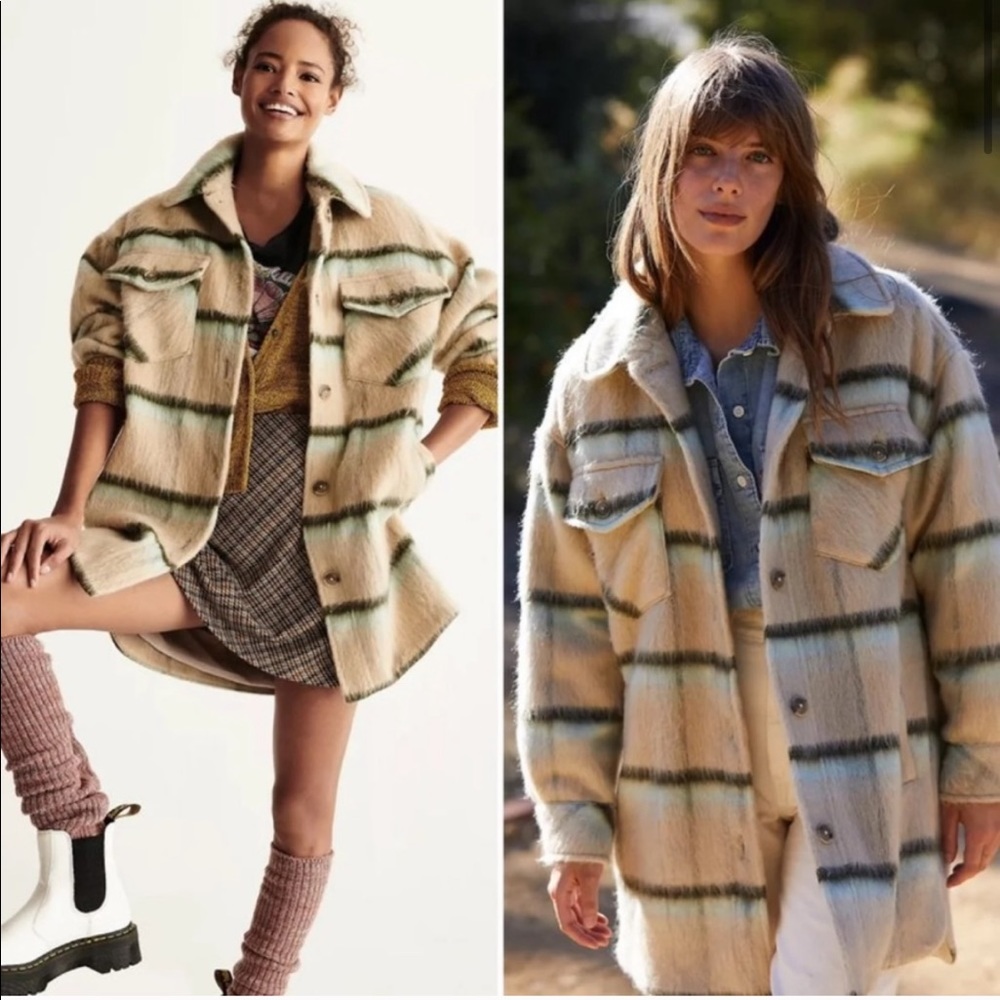 Free People Vienna Shirt Jacket Coat Flannel